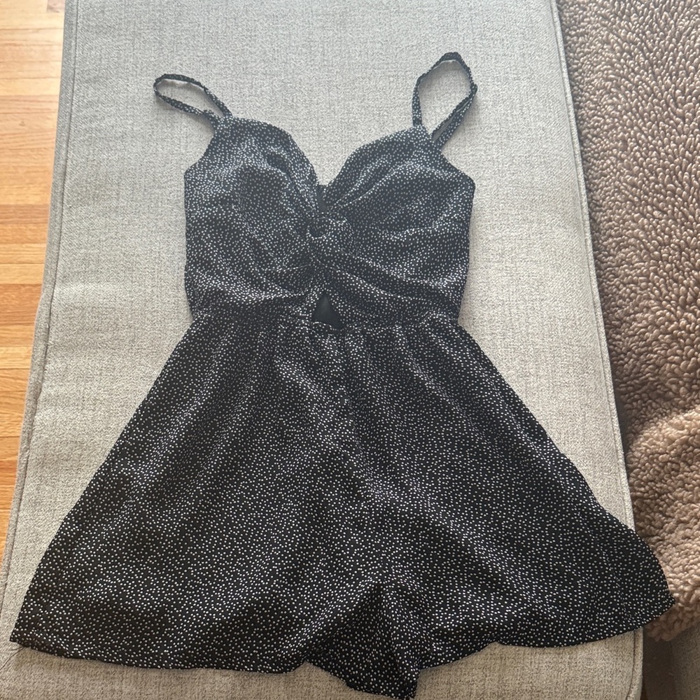 As U Wish Black and White Polka Dot Chemise